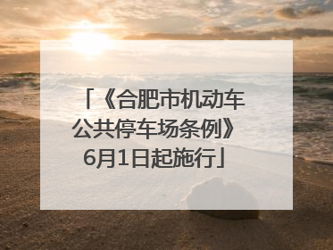 《合肥市机动车公共停车场条例》6月1日起施行