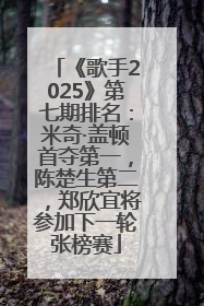 《歌手2025》第七期排名：米奇·盖顿首夺第一，陈楚生第二，郑欣宜将参加下一轮张榜赛