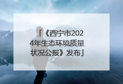 《西宁市2024年生态环境质量状况公报》发布