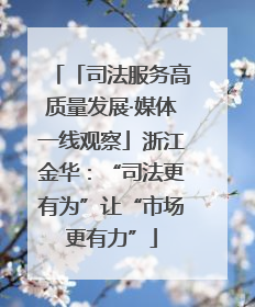「司法服务高质量发展·媒体一线观察」浙江金华：“司法更有为”让“市场更有力”