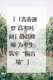 「青春逐梦 高考时刻」静音降噪 为考生筑牢“隔音墙”