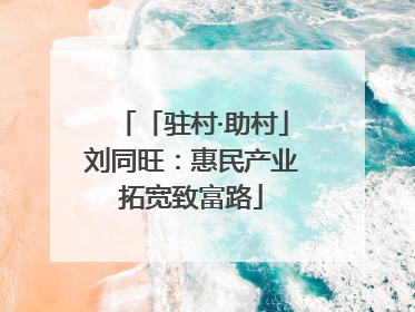 「驻村·助村」刘同旺：惠民产业拓宽致富路