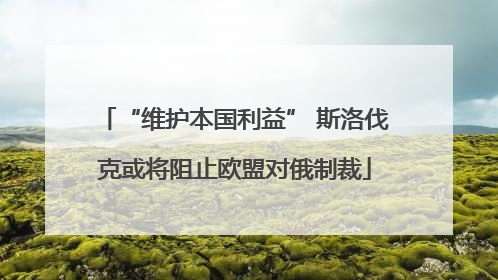 “维护本国利益” 斯洛伐克或将阻止欧盟对俄制裁