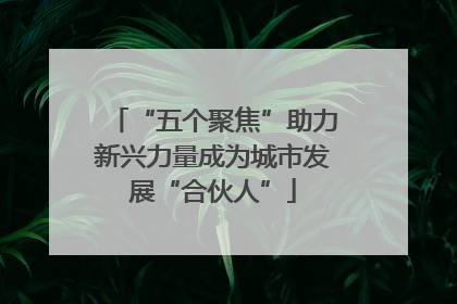 “五个聚焦”助力新兴力量成为城市发展“合伙人”