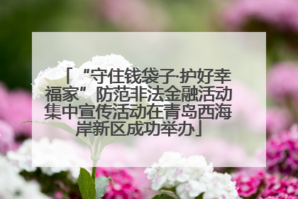 “守住钱袋子·护好幸福家”防范非法金融活动集中宣传活动在青岛西海岸新区成功举办