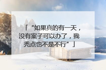 “如果真的有一天，没有案子可以办了，我秃点也不是不行”