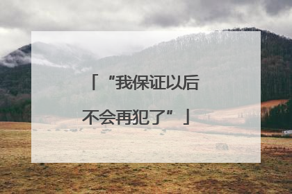 “我保证以后不会再犯了”