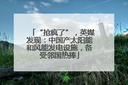“抢疯了”，英媒发现：中国产太阳能和风能发电设施，备受邻国热捧