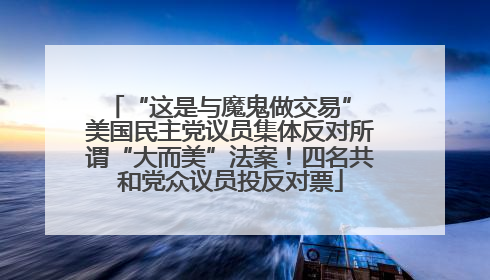 “这是与魔鬼做交易” 美国民主党议员集体反对所谓“大而美”法案！四名共和党众议员投反对票