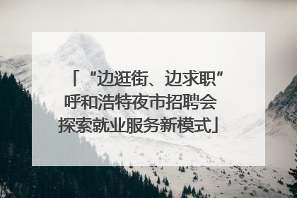 “边逛街、边求职” 呼和浩特夜市招聘会探索就业服务新模式