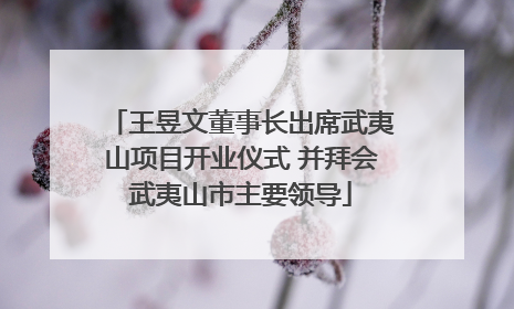 王昱文董事长出席武夷山项目开业仪式 并拜会武夷山市主要领导