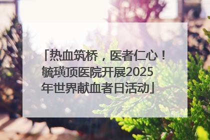 热血筑桥，医者仁心！毓璜顶医院开展2025年世界献血者日活动