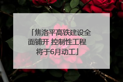 焦洛平高铁建设全面铺开 控制性工程将于6月动工