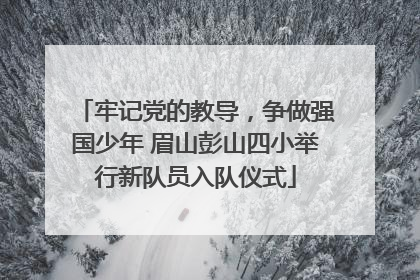 牢记党的教导，争做强国少年 眉山彭山四小举行新队员入队仪式