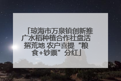 琼海市万泉镇创新推广水稻种植合作社盘活撂荒地 农户喜提“粮食+钞票”分红