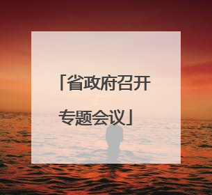 省政府召开专题会议