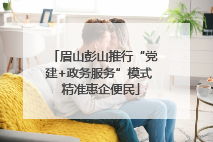 眉山彭山推行“党建+政务服务”模式 精准惠企便民