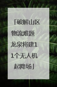 破解山区物流难题 龙泉将建11个无人机起降场