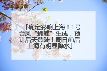 确定影响上海！1号台风“蝴蝶”生成，预计后天登陆！周日前后上海有明显降水