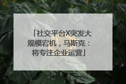 社交平台X突发大规模宕机，马斯克：将专注企业运营