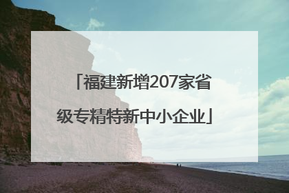 福建新增207家省级专精特新中小企业