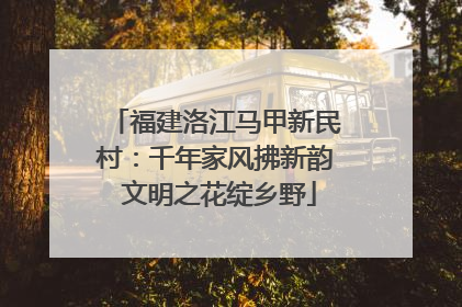福建洛江马甲新民村：千年家风拂新韵 文明之花绽乡野