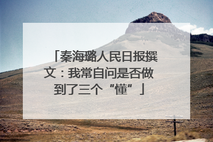 秦海璐人民日报撰文：我常自问是否做到了三个“懂”