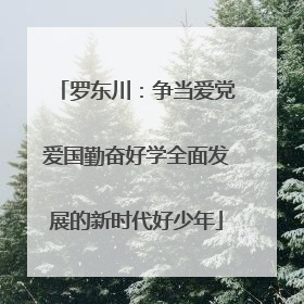 罗东川：争当爱党爱国勤奋好学全面发展的新时代好少年