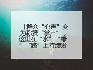 群众“心声”变为称赞“掌声”，这里在“水”“绿”“路”上持续发力，村容村貌焕然一新