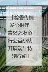 粽香传情爱心相伴 青岛艺发童行公益小队开展端午特别行动
