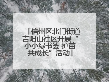 信州区北门街道吉阳山社区开展“小小绿书签 护苗共成长”活动