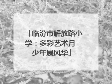 临汾市解放路小学：多彩艺术月 少年展风华