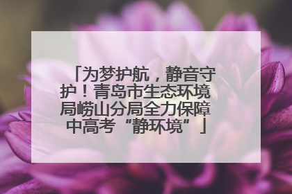 为梦护航，静音守护！青岛市生态环境局崂山分局全力保障中高考“静环境”