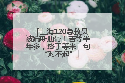 上海120急救员被踹断肋骨！苦等半年多，终于等来一句“对不起”