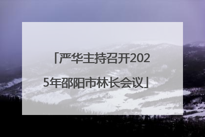 严华主持召开2025年邵阳市林长会议