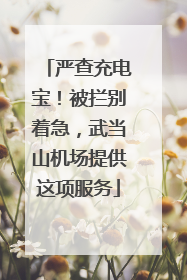 严查充电宝！被拦别着急，武当山机场提供这项服务