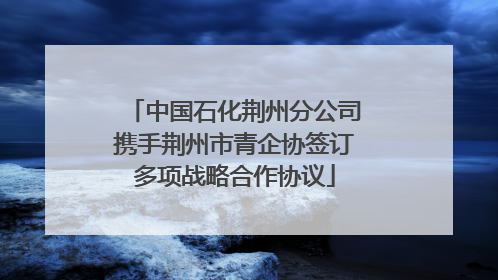 中国石化荆州分公司携手荆州市青企协签订多项战略合作协议