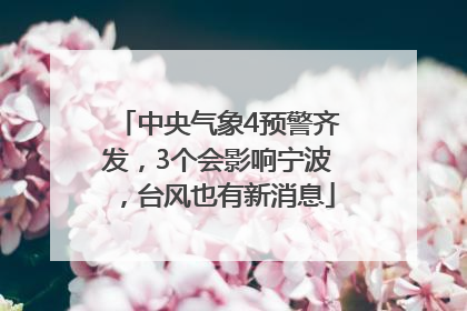 中央气象4预警齐发，3个会影响宁波，台风也有新消息