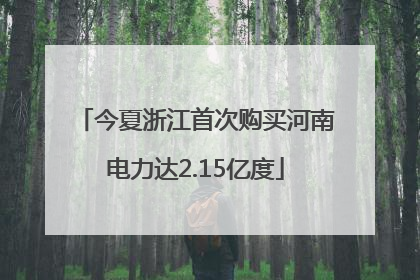 今夏浙江首次购买河南电力达2.15亿度
