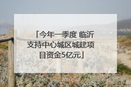 今年一季度 临沂支持中心城区城建项目资金5亿元