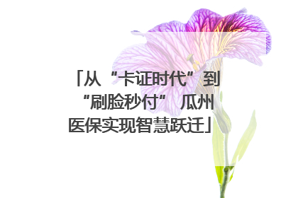 从“卡证时代”到“刷脸秒付” 瓜州医保实现智慧跃迁