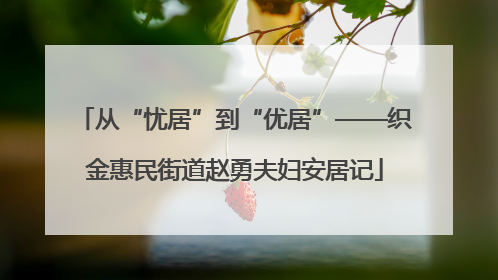 从“忧居”到“优居”——织金惠民街道赵勇夫妇安居记