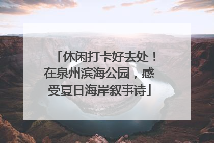 休闲打卡好去处！在泉州滨海公园，感受夏日海岸叙事诗