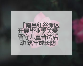 南昌红谷滩区开展毕业季关爱留守儿童普法活动 筑牢成长防护网
