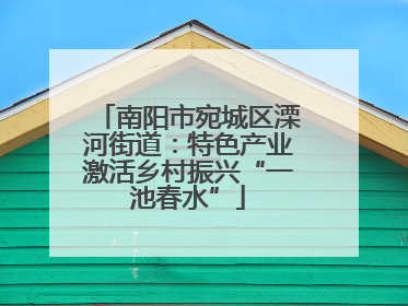南阳市宛城区溧河街道：特色产业激活乡村振兴“一池春水”