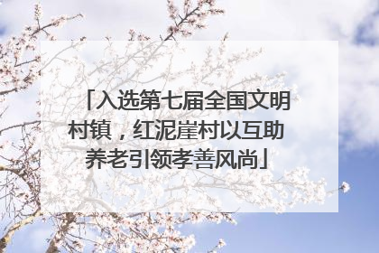入选第七届全国文明村镇，红泥崖村以互助养老引领孝善风尚