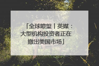 全球瞭望丨英媒：大型机构投资者正在撤出美国市场