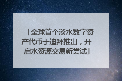 全球首个淡水数字资产代币于迪拜推出，开启水资源交易新尝试