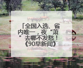 全国入选、省内唯一，夜“萧”去哪不发愁！《90早新闻》来了