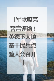 军歌嘹亮誓言铿锵！英德下太镇基干民兵点验大会召开